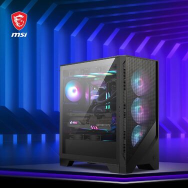 Корпус для ПК MSI MAG Forge 321R Airflow, Mid-Tower, підтримка ATX, сумісний з RTX 40, ARGB-вентилятори, магнітні пилові фільтри, загартоване скло, концентратор ARGB, USB 3.2 Gen 2x2 Type-C