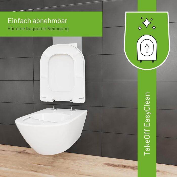 Унітазне сидіння LUVETT D900 D-форма, дюропласт, SoftClose, EasyClean, легкий монтаж, біле, вироблено в ЄС