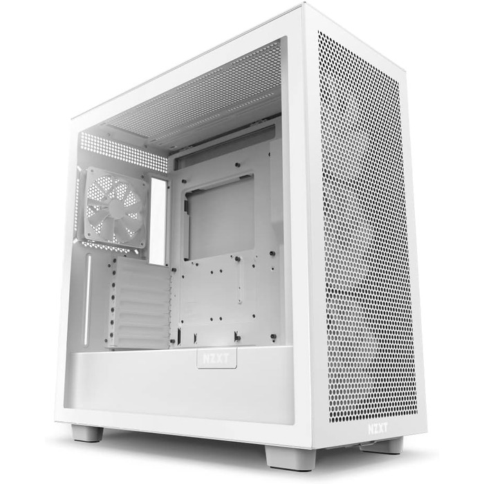 Корпус для ПК NZXT H7 Flow RGB білий, ATX Mid-Tower, з USB-C, сітчаста передня панель, загартоване скло, 3 вентилятори F-Series 140мм RGB, підтримка водяного охолодження