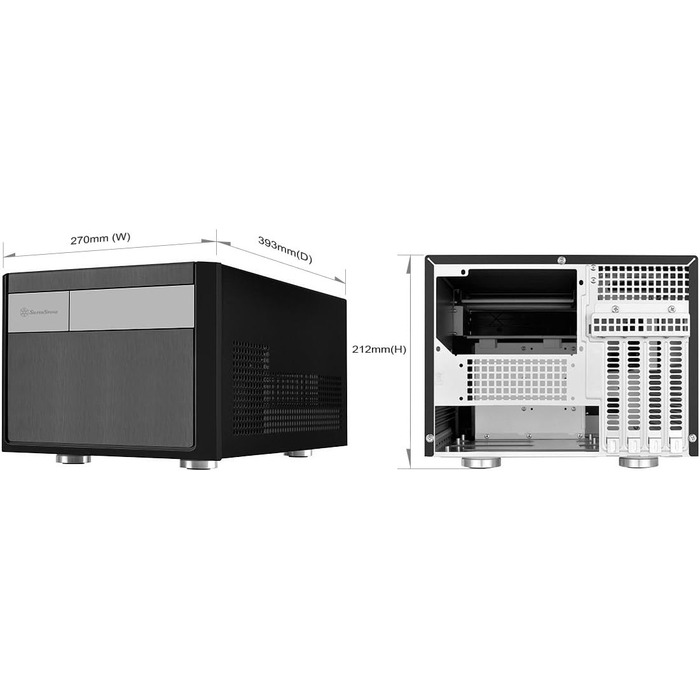 Комп'ютерний корпус SilverStone SST-SG11B Sugo Micro ATX Cube, чорний