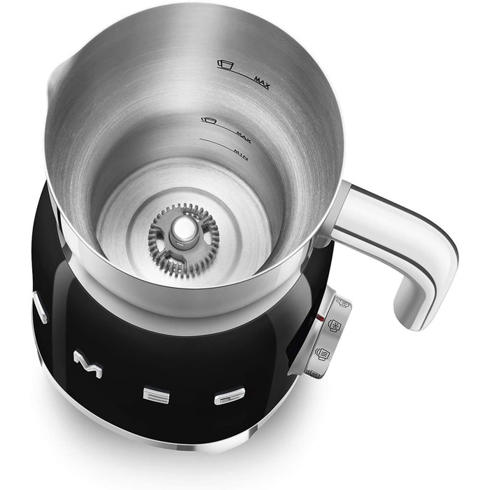 Smeg MFF01CREU Молокозбивач індукційний, 6 програм, 600 мл, чорний