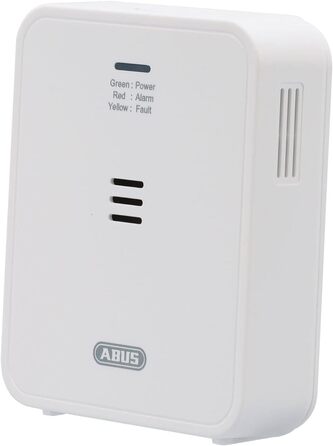 Детектор чадного газу ABUS COWM370 - датчик CO з 7-річним сенсором, гучний сигнал 85 дБ, кнопка тестування та 3 роки роботи від батареї - білий, 1 шт., без дисплея
