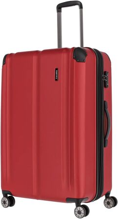 Велика валіза на 4 колесах Travelite CITY з жорстким корпусом, розширювана, з TSA-замком, стійка до подряпин, 77 см, 113-124 л, червона