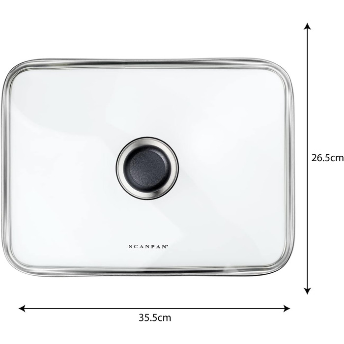 Універсальна скляна кришка SCANPAN Classic термостійка, для духовки (35 x 26 см)