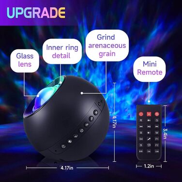 Проектор зоряного неба Sternenhimmel з Bluetooth, нічник для дітей та дорослих, 300 режимів, градієнтне освітлення (Сірий)