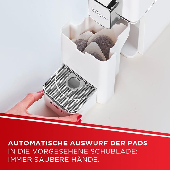 POLTI Coffea S15W: Еспресо-машина з підтримкою E.S.E. Pads, 19 Bar, біла