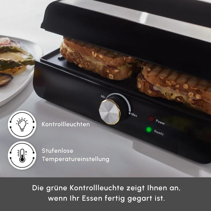 Тостер-контактний гриль Karaca Toastmaster Inox, чорний, 4-х місний, з антипригарним покриттям