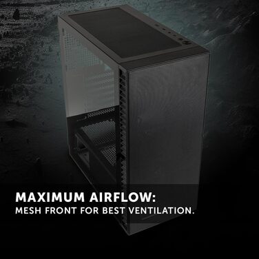 Корпус для ПК Kolink Observatory HF Mesh Core, чорний, з сітчастою передньою панеллю, відмінна вентиляція, підтримка відеокарт до 330 мм