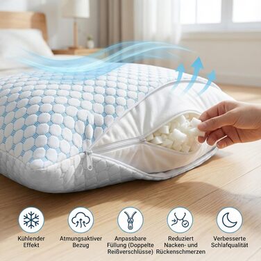 Охолоджувальна подушка для сну 40x80 з піни Memory Foam, ергономічна подушка для шиї та голови Cloudpillo
