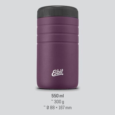 Термос для їжі Esbit Majoris з нержавіючої сталі, 550 мл, BPA-free, для гарячих страв та супів, чорний і сріблястий