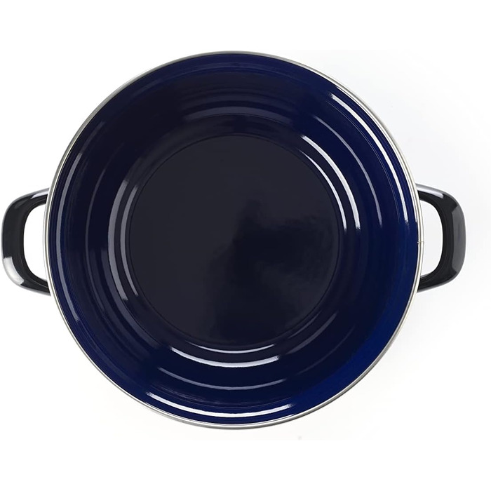 BK Indigo Каструля кругла емальована з кришкою, 24 см, 4,2 л, керамічне антипригарне покриття без PFAS, для індукції, духовки та посудомийної машини, чорна