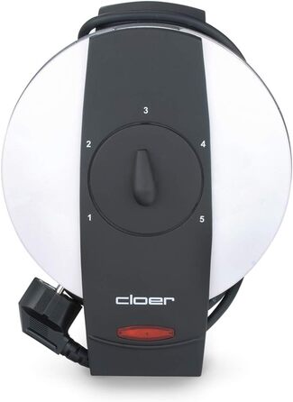 Електрична вафельниця Cloer 261 для тонких хрустких вафель, 800 Вт, 14,5 см, антипригарне покриття, регулювання ступеня підсмажування, біла, метал
