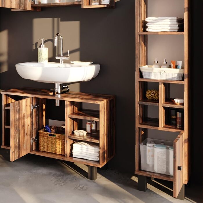 Висока шафа Vicco Fynn, дуб рустикальний, 30x130,6 см, з малою дверцятами
