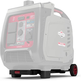 Інверторний бензиновий генератор Briggs & Stratton PowerSmart P2400 (2400 Вт / 1800 Вт), ультратихий, легкий, 230 В, сіро-червоний (з комплектом коліс)