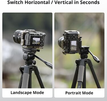 SMALLRIG CT-07 туристичний штатив 1,61 м для iPhone та камери, універсальний телефонний і камерний штатив із швидким перемиканням вертикальної/горизонтальної орієнтації, регульованими кутами та сумкою, модель 4689