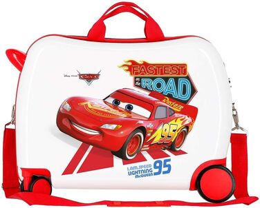 Дитяча валіза Disney Cars, жорсткий корпус ABS, 50x38x20 см, 34 л, 4 колеса, кодовий замок, мультиколірна, ручна поклажа