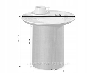 Журнальний столик Mebel-Partner круглий, 40 x 40 x 39 см, відтінки бежевого та горіха