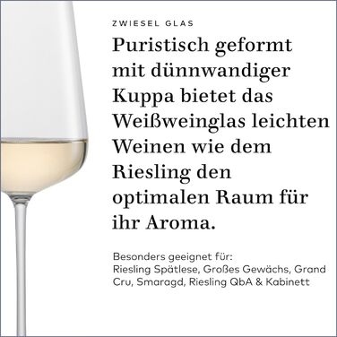 Бокали для білого вина Zwiesel Glas Vervino Riesling, 2 шт., тритан-кристал, німецьке виробництво, підходять для миття в посудомийній машині
