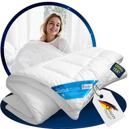 Всесезонна ковдра Schlafmond Medicus Clean 200x200 см, гіпоалергенна з терморегуляцією, бавовняна стібана ковдра, Made in Germany