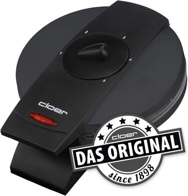 Вафельниця Cloer 1620 для класичних вафель-сердець, 930 Вт, діаметр 15,5 см, регульована ступінь підсмажування, чорна, 1 вафля