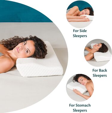 Ортопедична подушка для сну з піни Memory Foam з регульованою висотою, підтримка шиї, антихрап, знімний поліестеровий чохол
