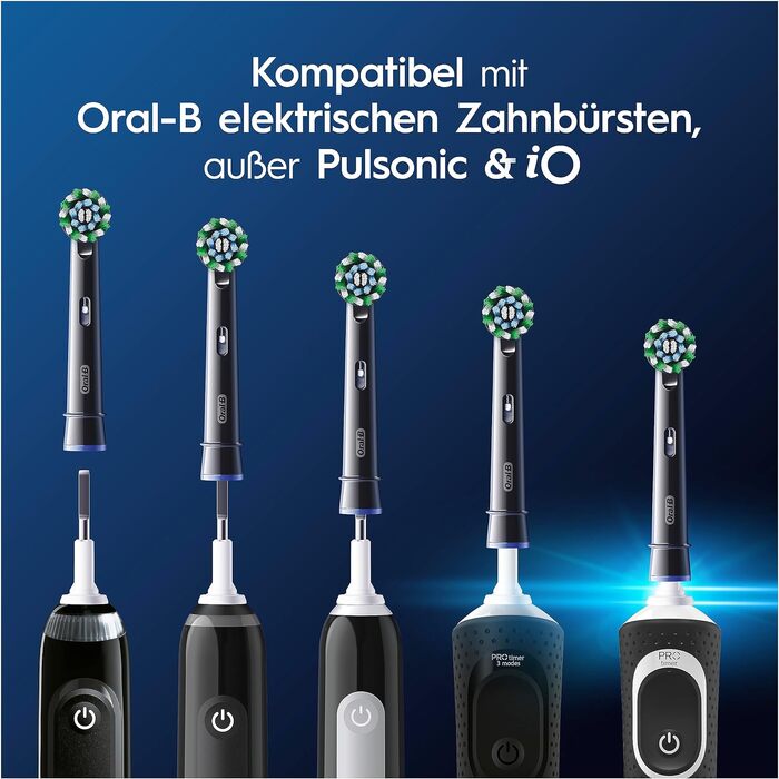 Смінні насадки для електричної зубної щітки Oral-B PRO CrossAction, чорні, 12 шт.