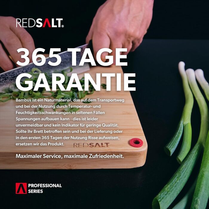 REDSALT інноваційна біо дошка для нарізання з бамбука та дерева, рифлена, реверсивна, 42x30x2,5 см, FSC, екологічна, для кухні та гриля, подарунок