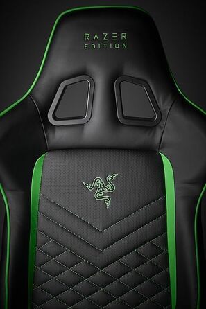 Ігрове крісло Razer TAROK PRO від Zen Gaming, чорне/зелене, з меморі-піною для попереку, подушкою для шиї, 3D-підлокітниками