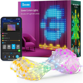Розумні LED штори Govee 520 RGBIC, 1,5×2 м, IP65, для кімнати та вечірки, сумісні з Alexa, 86+ режимів, водостійкі, світлодіодна гірлянда