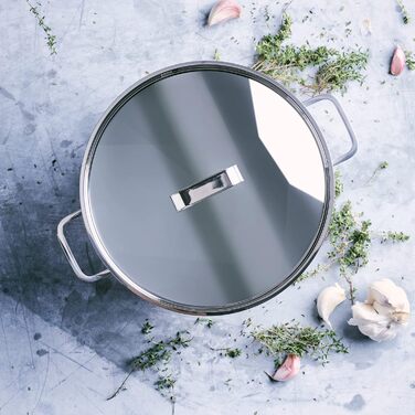 BK Conical+ Набір каструль з кришками, 5 предметів, нержавіюча сталь, для індукції, духовки та гриля до 230°C, можна мити в посудомийній машині, ручки Stay-Cool, без PFAS, сріблястий