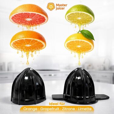 Електрична цитрусовижималка Boston Tech MasterJuicer 700 мл з нержавіючої сталі - 40W, подвійна конусна система, без BPA, висока продуктивність