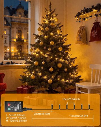 Світлодіодна гірлянда Kinamy для вулиці на батарейках, 10м, 100 LED, акумулятор 3600mAh, зарядна