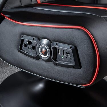 Ігрове крісло X Rocker Torque 2.1 з Bluetooth, вібрацією та аудіосистемою, червоне, педестальне крісло для геймерів та розваг