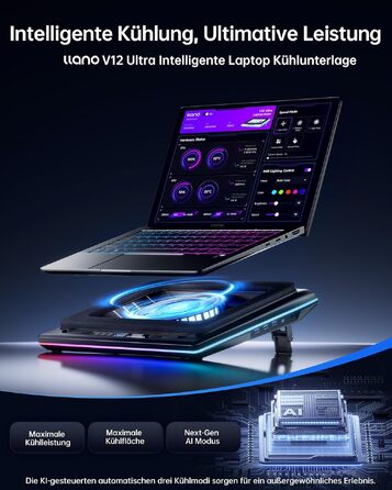 Охолоджувач для ноутбука llano V12 Ultra з інтелектуальним програмним керуванням