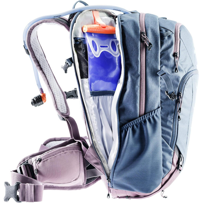 Жіночий велосипедний рюкзак Deuter Attack 18 SL з протектором, 18 л, синьо-фіолетовий