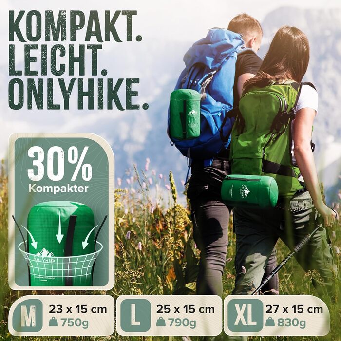 ONLYHIKE інноваційний літній спальник, ультралегкий, компактний, 750 г, розміри M-XL, муміє, для кемпінгу та відпочинку на природі