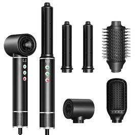Air Styler 5 в 1 з іонізацією: Фен-щітка, випрямляч, авто-завивка 110 000 RPM, швидке сушіння, чорний