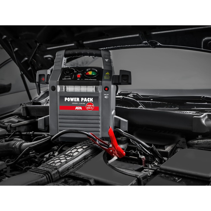 Пусковий пристрій APA 16524 Power Pack 12/24V, бустер для авто 900A, літій-іонний акумулятор, сірий