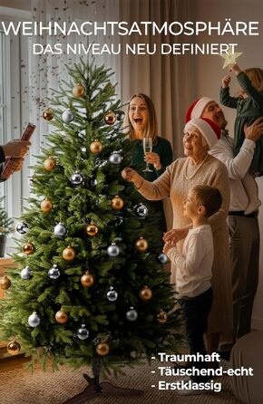 Штучна ялинка Menz Premium 180 см, стандартна модель без гірлянд, висока якість