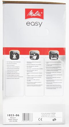 Кавоварка Melitta Easy Therm з термокувшином, фільтраційна, до 8 чашок, чорна, з функцією захисту від капання