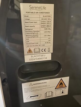 Мобільний кондиціонер SereneLife 9000 BTU 4-в-1: охолодження, обігрів, вентилятор і осушувач повітря, з пультом ДУ, для кімнат до 20 м², білий, комплект для віконного монтажу