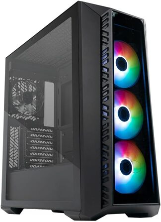 Корпус для ПК Cooler Master MasterBox 520, Mid-Tower ATX, 4 встановлені вентилятори, гартоване скло, ARGB-контролер, чорний