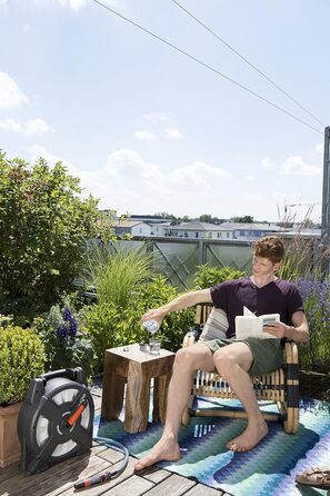 Набір для поливу Gardena City Gardening Terrassen-Schlauchbox 10 м: шланг 10 м, компактна карусель, зручна ручка, для тераси та саду