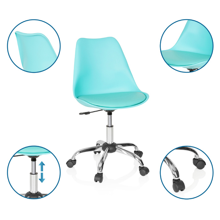 Офісне крісло FANCY PRO, бірюзове, hjh OFFICE