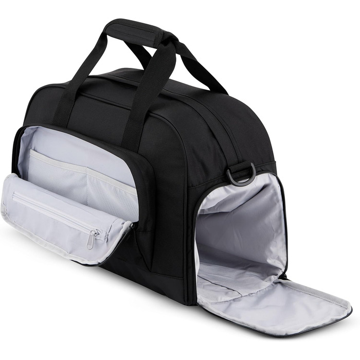 Larkson Weekender Finja Medium чорна дорожня сумка для жінок і чоловіків з відділенням для взуття, ручна поклажа, водовідштовхувальна, із переробленого PET