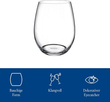 Набір склянок для води Villeroy & Boch Entree, 250 мл, прозоре кришталеве скло, 4 шт.