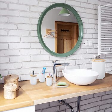 Набір аксесуарів для ванної Relaxdays, 6 предметів, пластик і бамбук, сірий, повний комплект для ванної кімнати