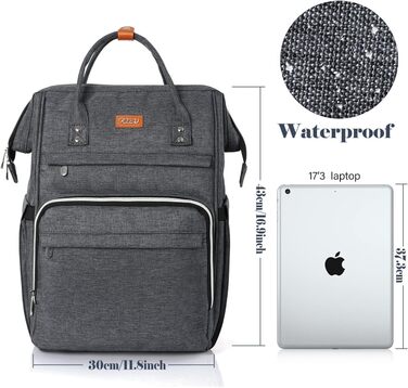 Жіночий рюкзак для школи та міста з USB, відділенням для ноутбука 15.6 дюйма, темно-сірий, для підлітків та дорослих