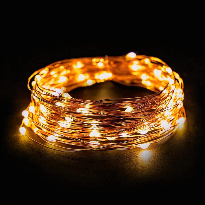 Гірлянда EMOS Micro LED 8 м, 80 діодів, тепле біле світло, мідний дріт, для дому і вулиці, водонепроникна IP44, таймер, 230В