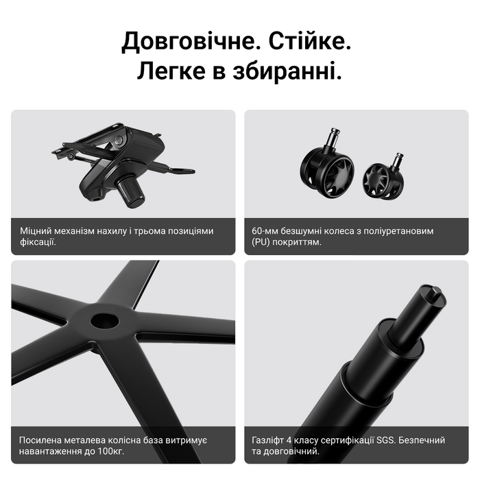 Крісло геймерське ігрове Anda Seat Phantom 4 Pro L до 100 кг Black (AD18YSDC-72-B-PV-B02)